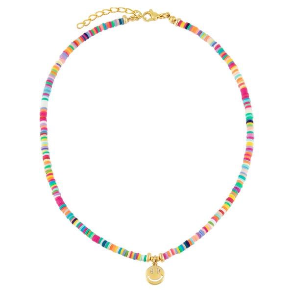Adina's Jewels Bright Multi Smiley Face Necklace
