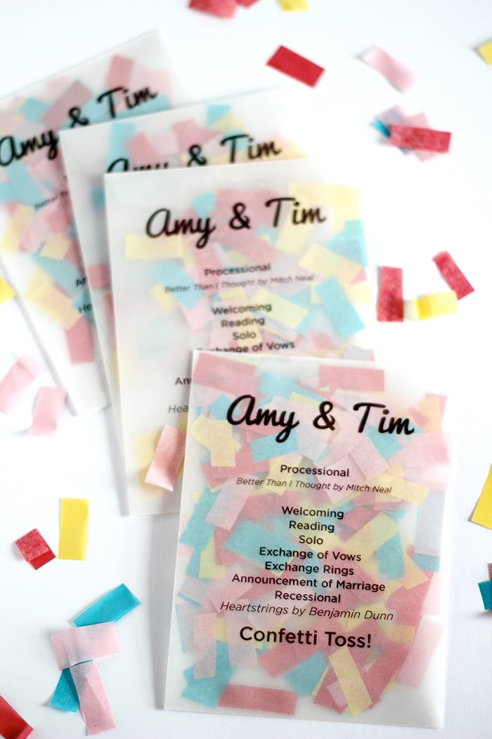 Confetti Programs Colorful Wedding DIYs POPSUGAR Smart Living Photo 10
