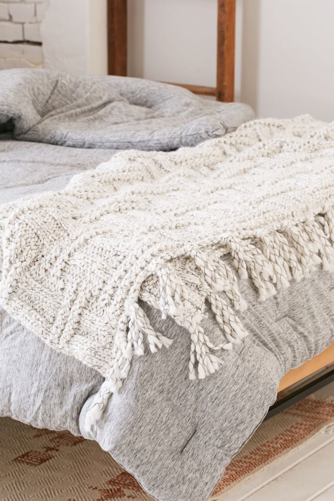 Urban Outfitters Seed Stitch Knit Throw Blanket