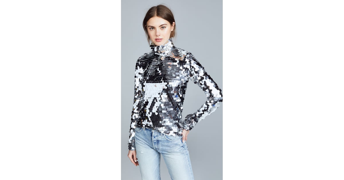 Anouki Silver Sequin Turtleneck Allow J Lo To Show You What A Sexy Turtleneck Looks Like Yes We Said Sexy Turtleneck Popsugar Fashion Photo 8