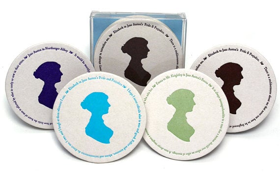 Jane Austen coaster set