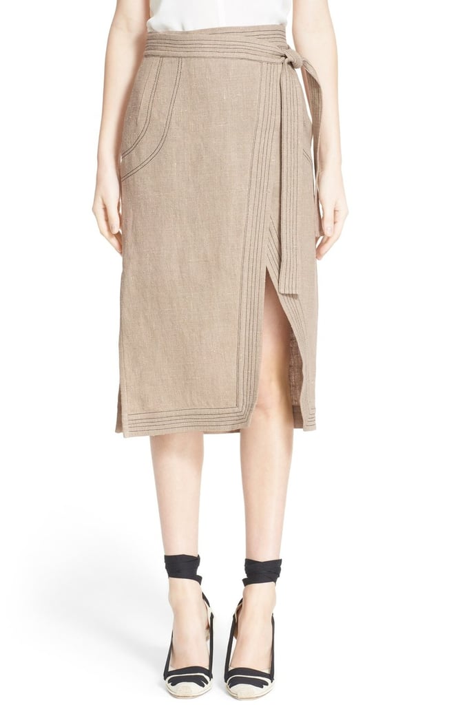 Altuzarra 'Ronin' Contrast Stitch Linen Skirt ($1,595)