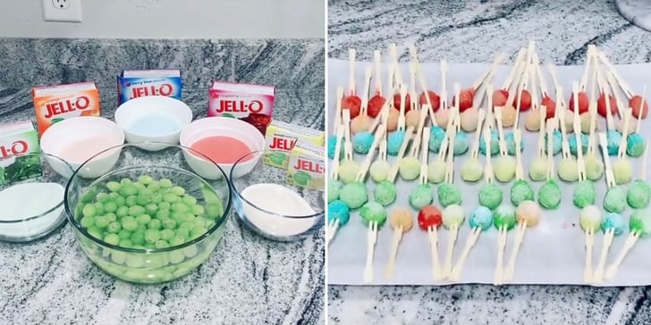 Jell O Rainbow Grapes Recipe TikTok Video POPSUGAR Food