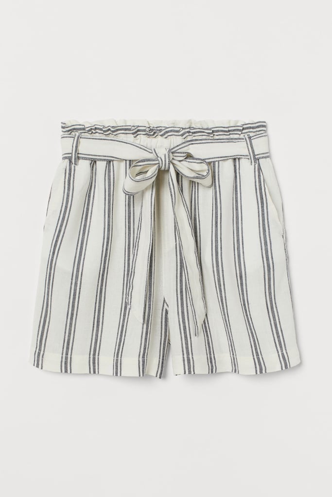 Linen-blend Paper-bag Shorts