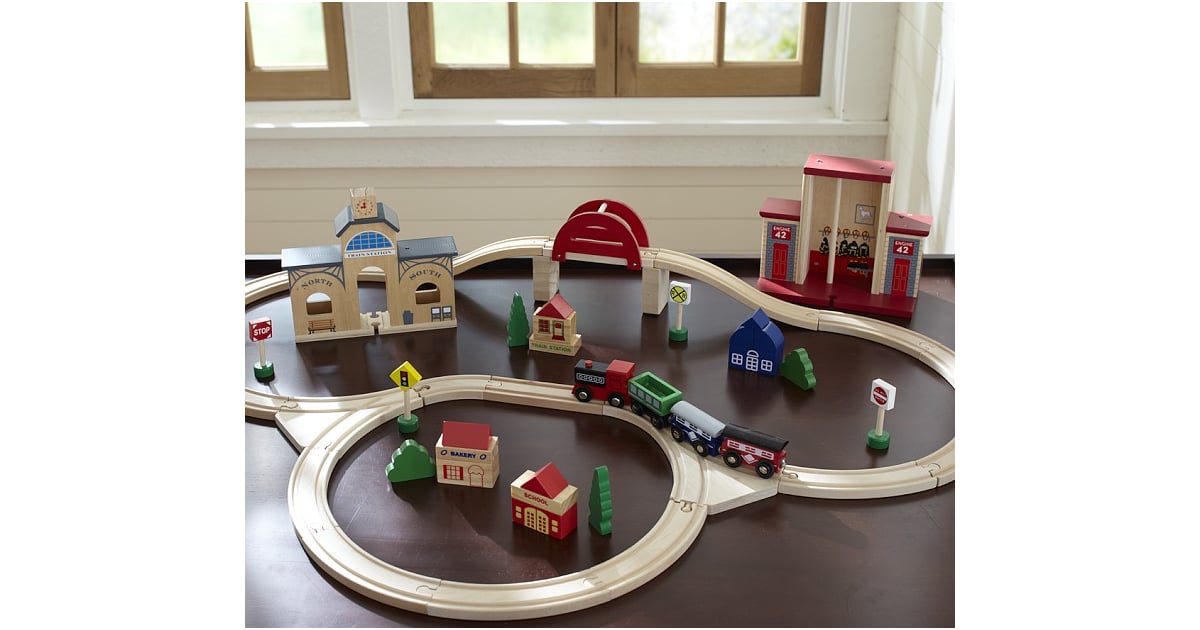 Pottery Barn Kids Wooden Train Set The Wheel Deal 36 Toys For