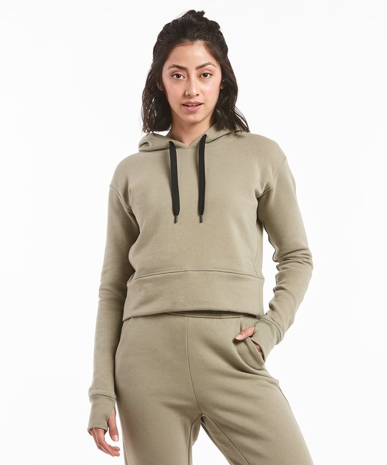 Luxe Fleece Cropped Hoodie in Sage