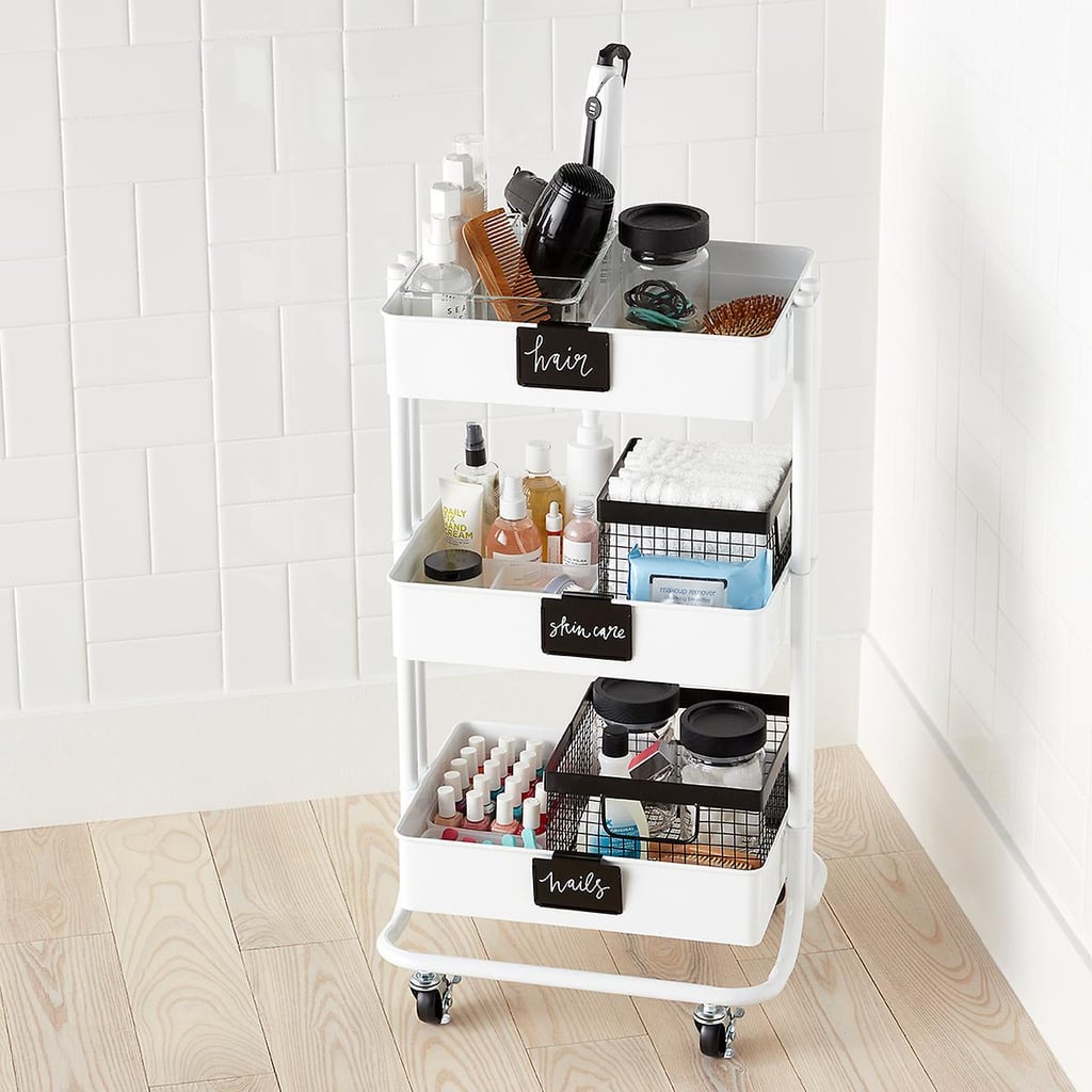 White 3-Tier Rolling Cart