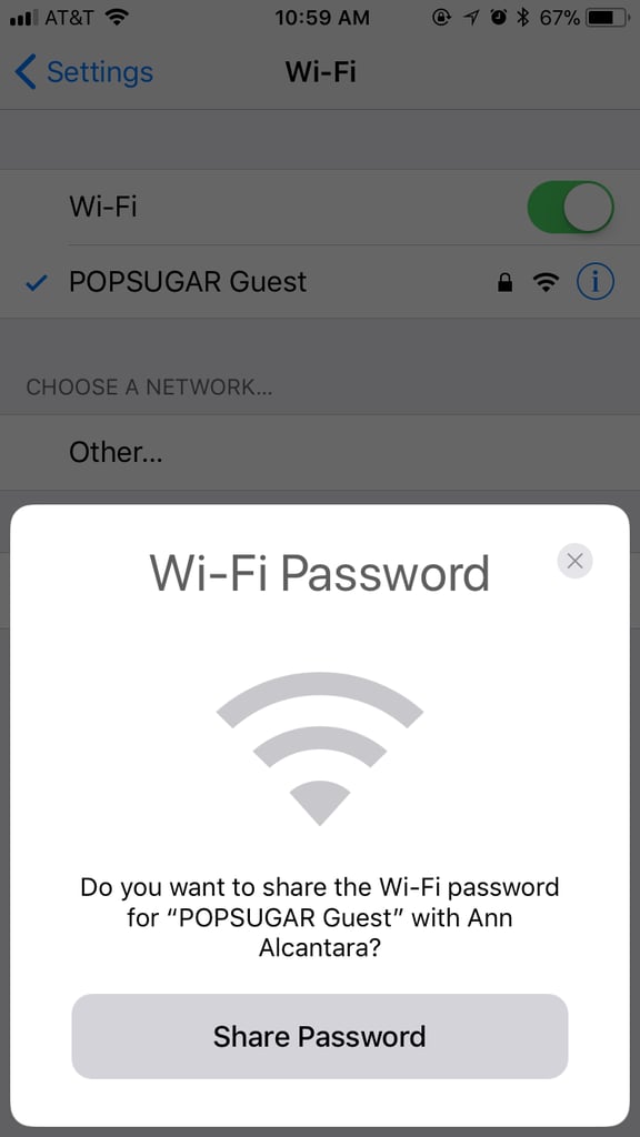 How to share wifi password