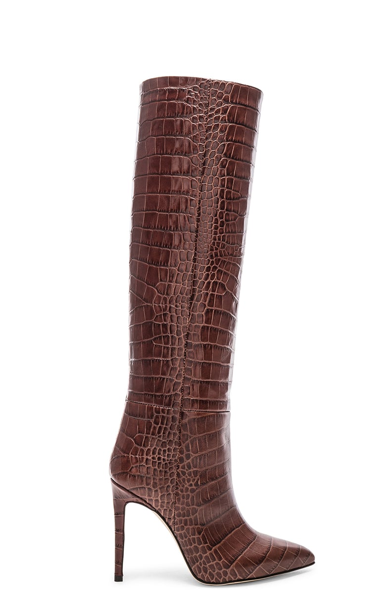 Paris Texas Stiletto Knee-High Boot in Brown Croc