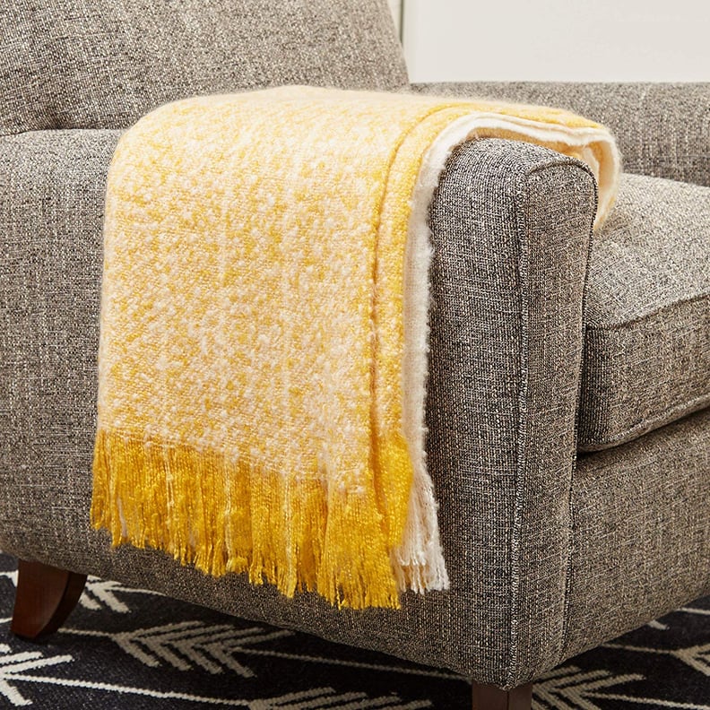 Rivet Super Soft Oversized Ombre Stripe Weave Throw Blanket