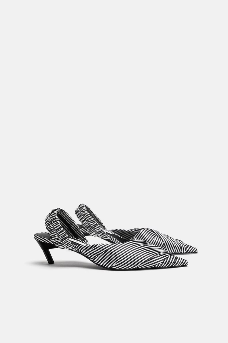 Our Pick: Zara Striped Fabric Heel Slingback Shoes