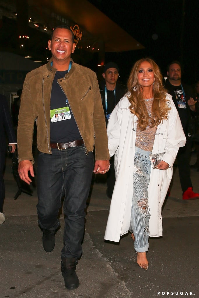 Jennifer Lopez and Alex Rodriguez Leaving the Super Bowl