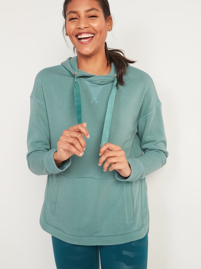 Loose Pullover Tulip-Hem Hoodie