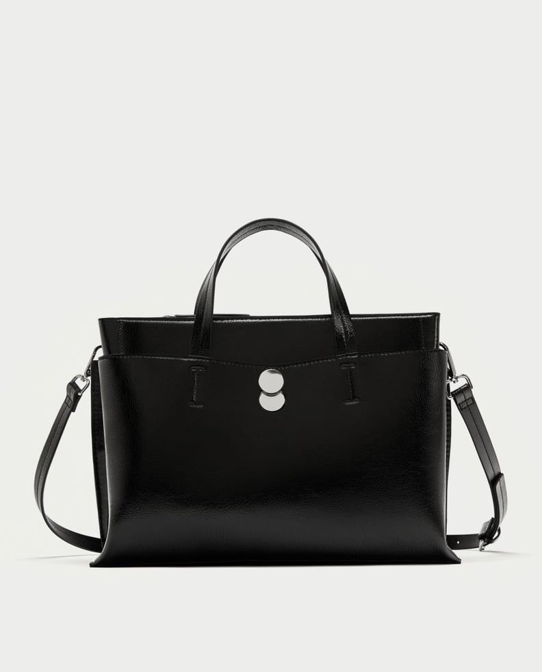 Zara City Bag With Fastener Detail