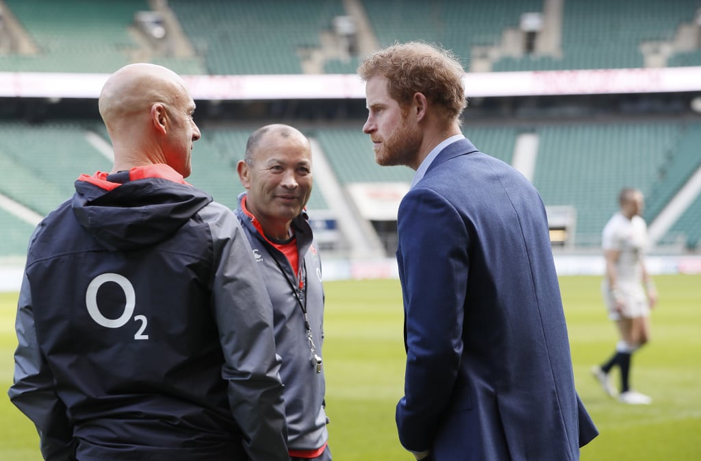 Prince Harry With English Rugby Team February 2017