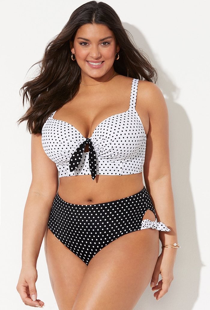 Swimsuits For All Confidante Dotted Bra Sized Underwire Bikini