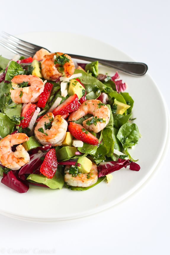 Shrimp Salad With Jicama, Strawberries, and Avocado