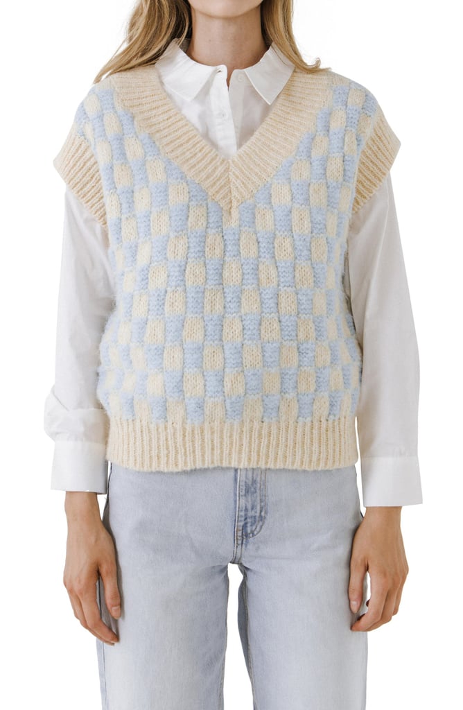 Relaxed and Old-School: English Factory Check Sweater Vest