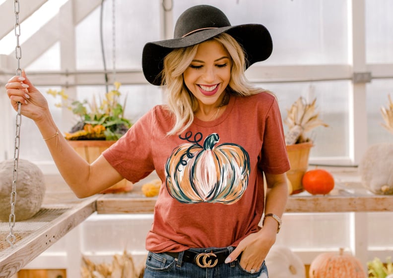 For the Pumpkin Patch: Women's Graphic Pumpkin Shirt