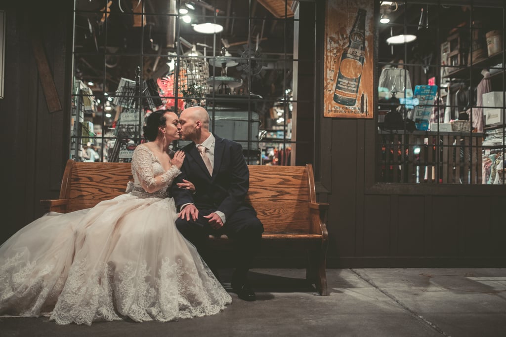 Couple's Engagement and Wedding Photos at Cracker Barrel