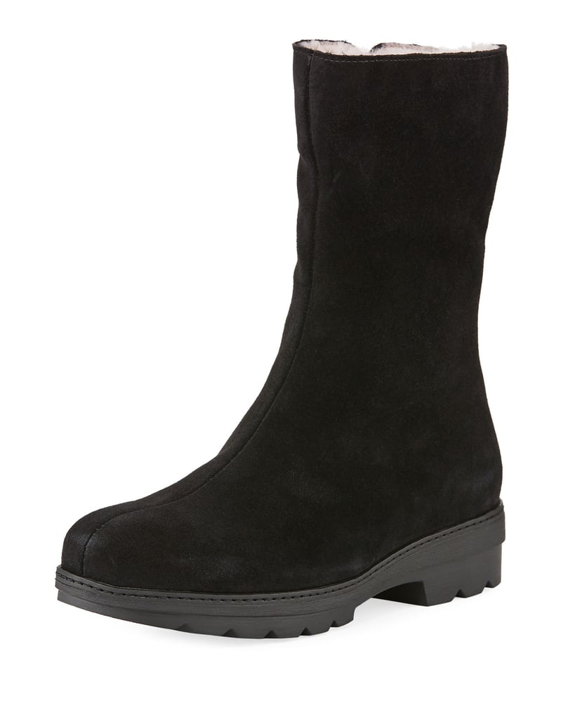 suede mid calf boots