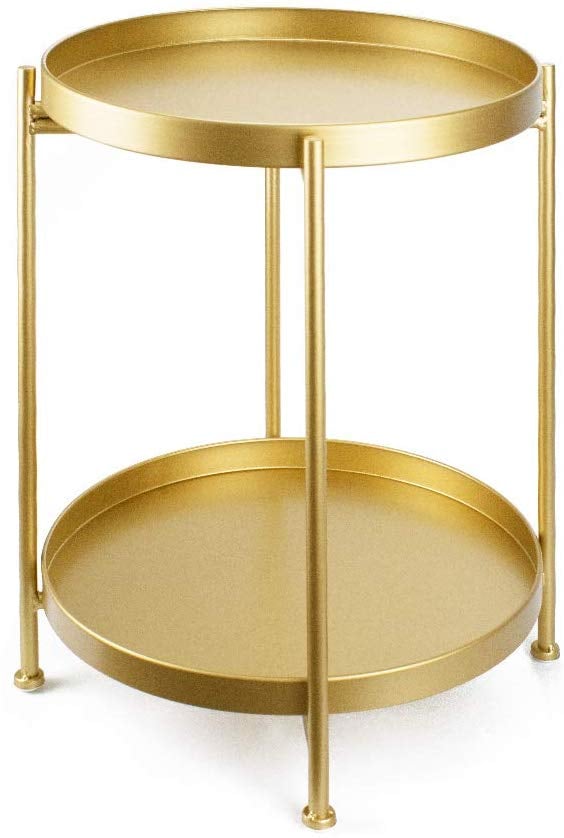 gold 2 tier side table