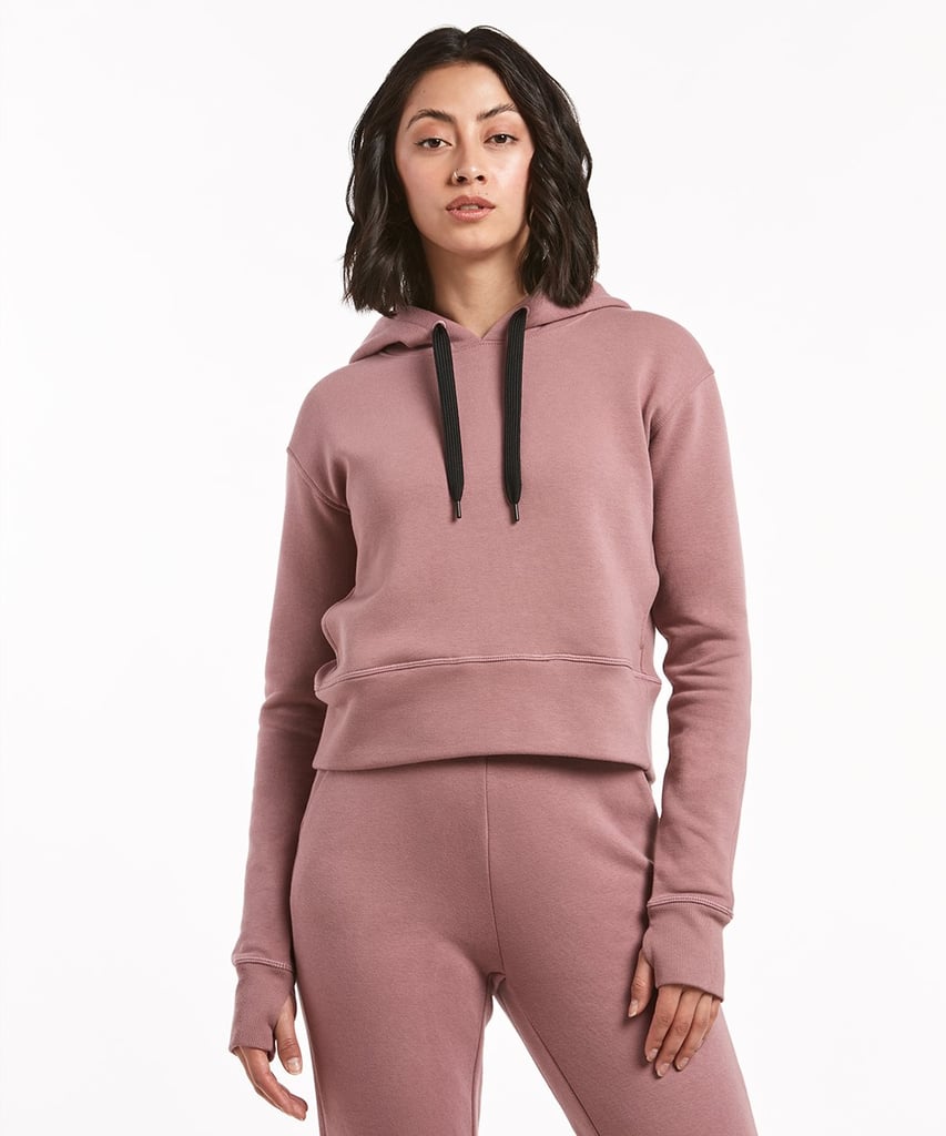 Luxe Fleece Cropped Hoodie in Mauve