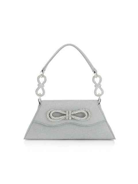 Mach and Mach Medium Samantha Glitter Double Bow Top Handle Bag