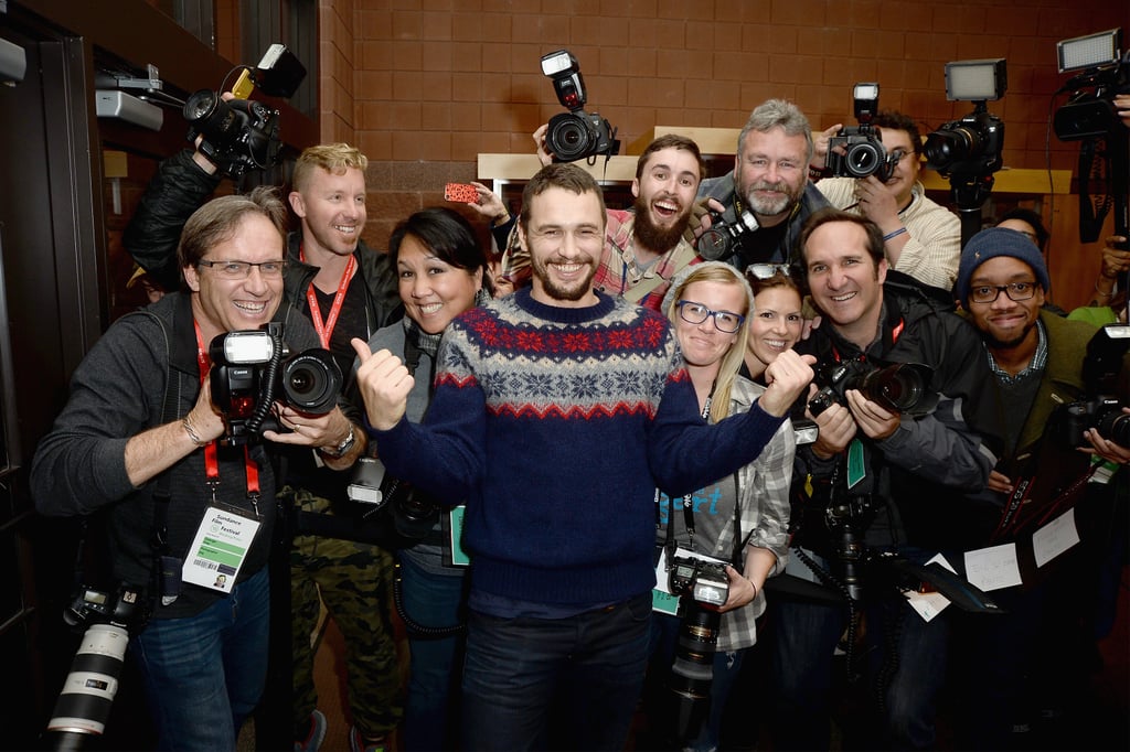 James Franco hung out with various members of the press during an event for his movie I Am Michael at the Sundance Film Festival in Park City, UT.