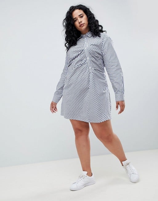 ASOS WHITE Curve Shirt Dress in Stripe