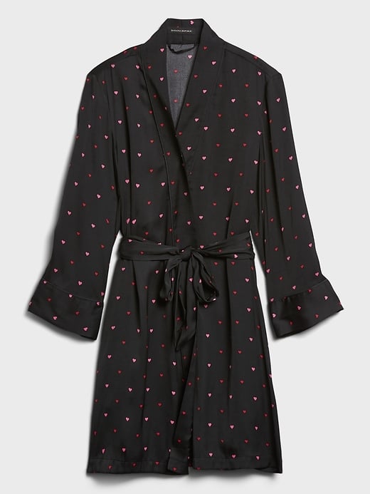 Banana Republic Heart Print Satin Robe