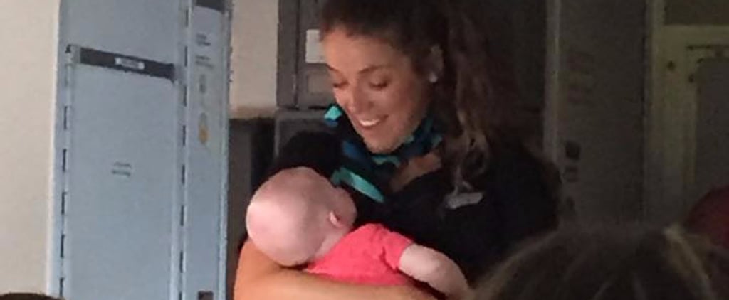 Flight Attendant Helps Mom With Crying Baby