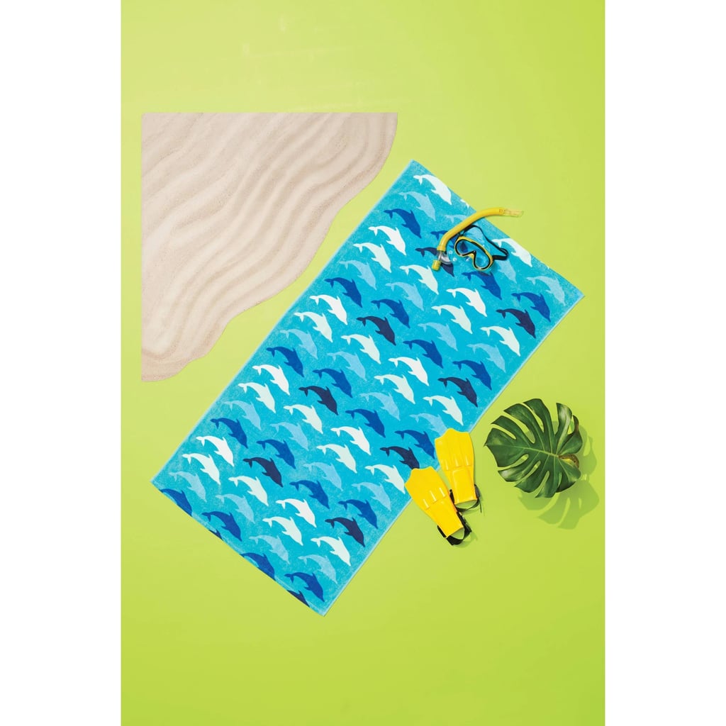 All Over Dolphins Beach Towel Blue