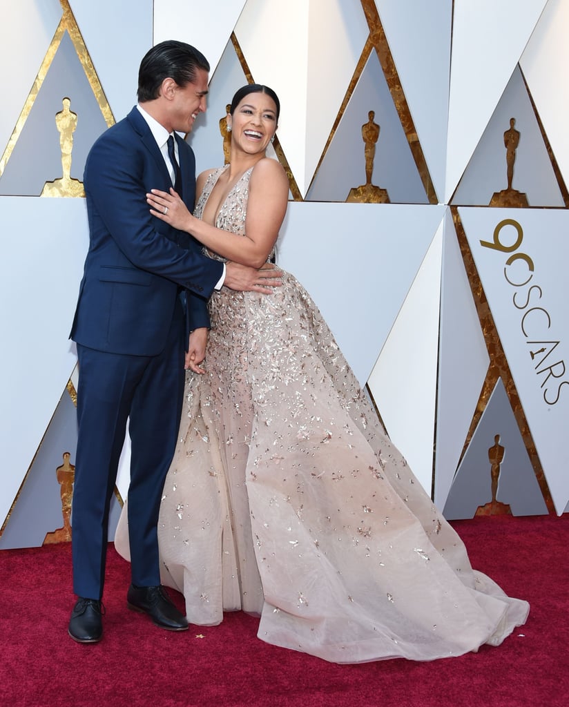 Let's Take It Back to the Oscars, Where Gina Also Wore a Ring on Her Left Hand