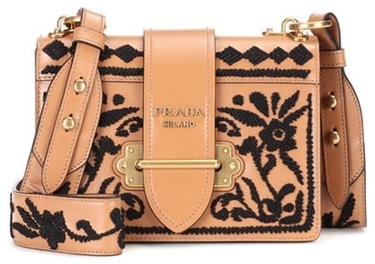 Prada Madras Embroidered Cahier Shoulder Bag