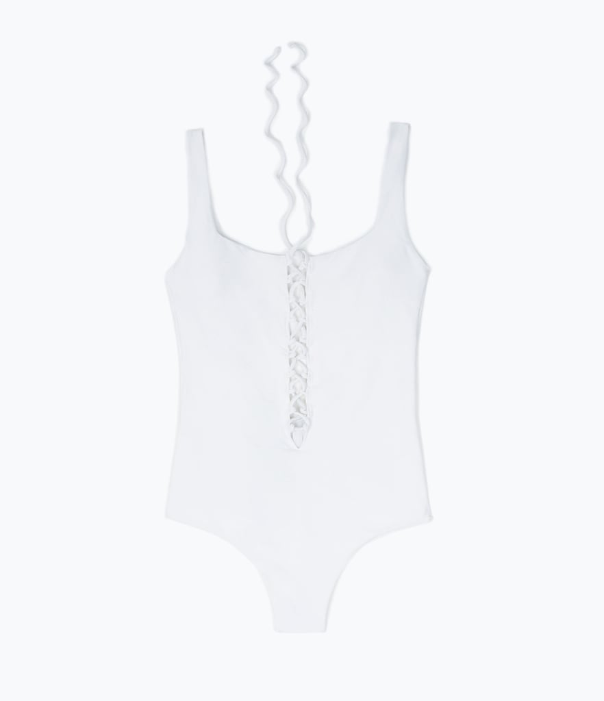 Pique Lace-Up Swimsuit ($40)
