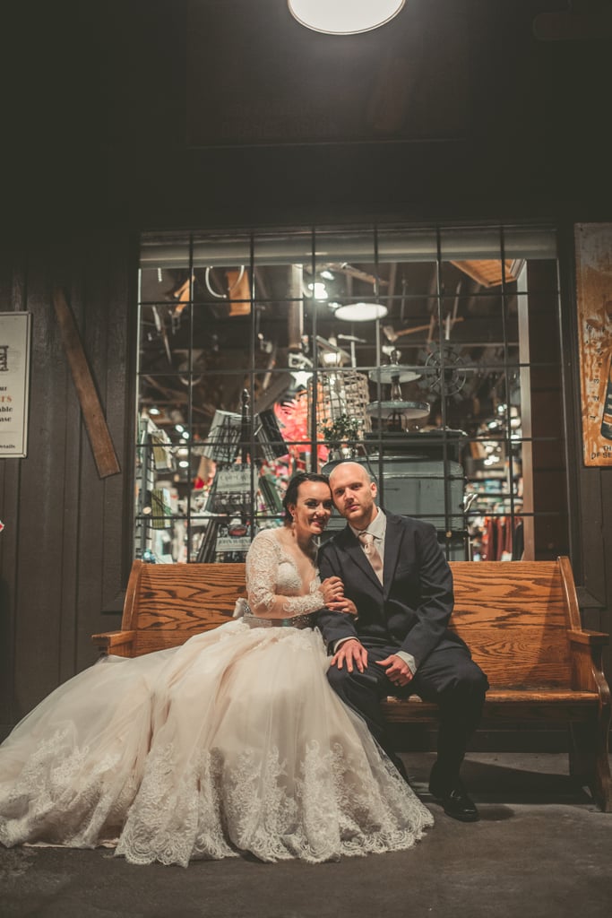 Couple's Engagement and Wedding Photos at Cracker Barrel