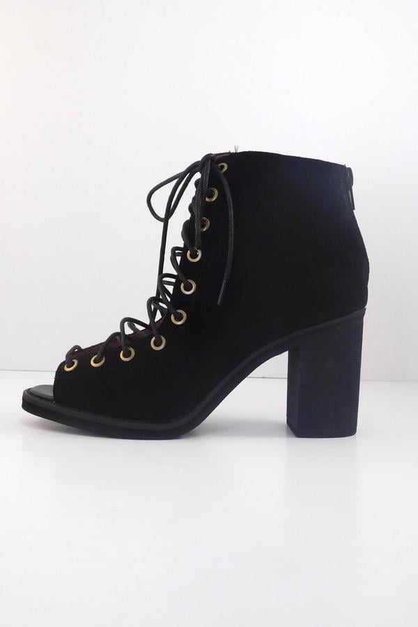 Jeffrey Campbell Open-Toe Suede Bootie ($168)