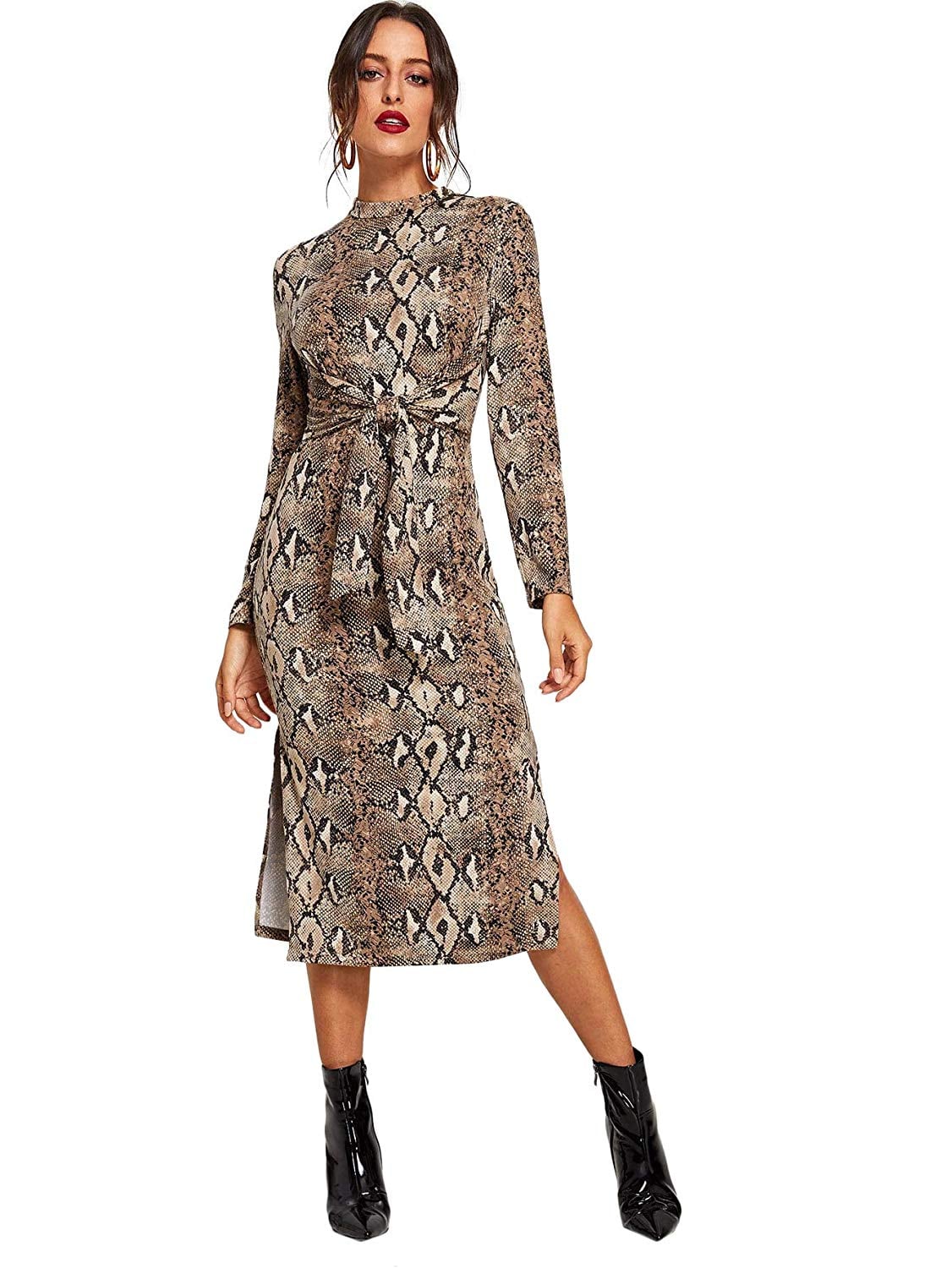 Floerns Snakeskin Midi Dress Amazon Is Embracing Fall With a Big