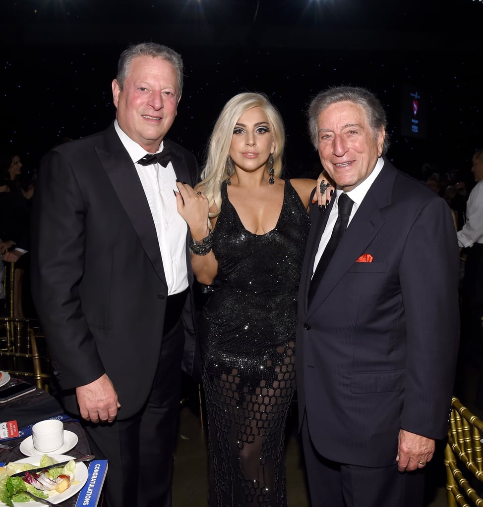 Former Vice President Al Gore, Lady Gaga, and Tony Bennett shared a special moment at the MusiCares event.