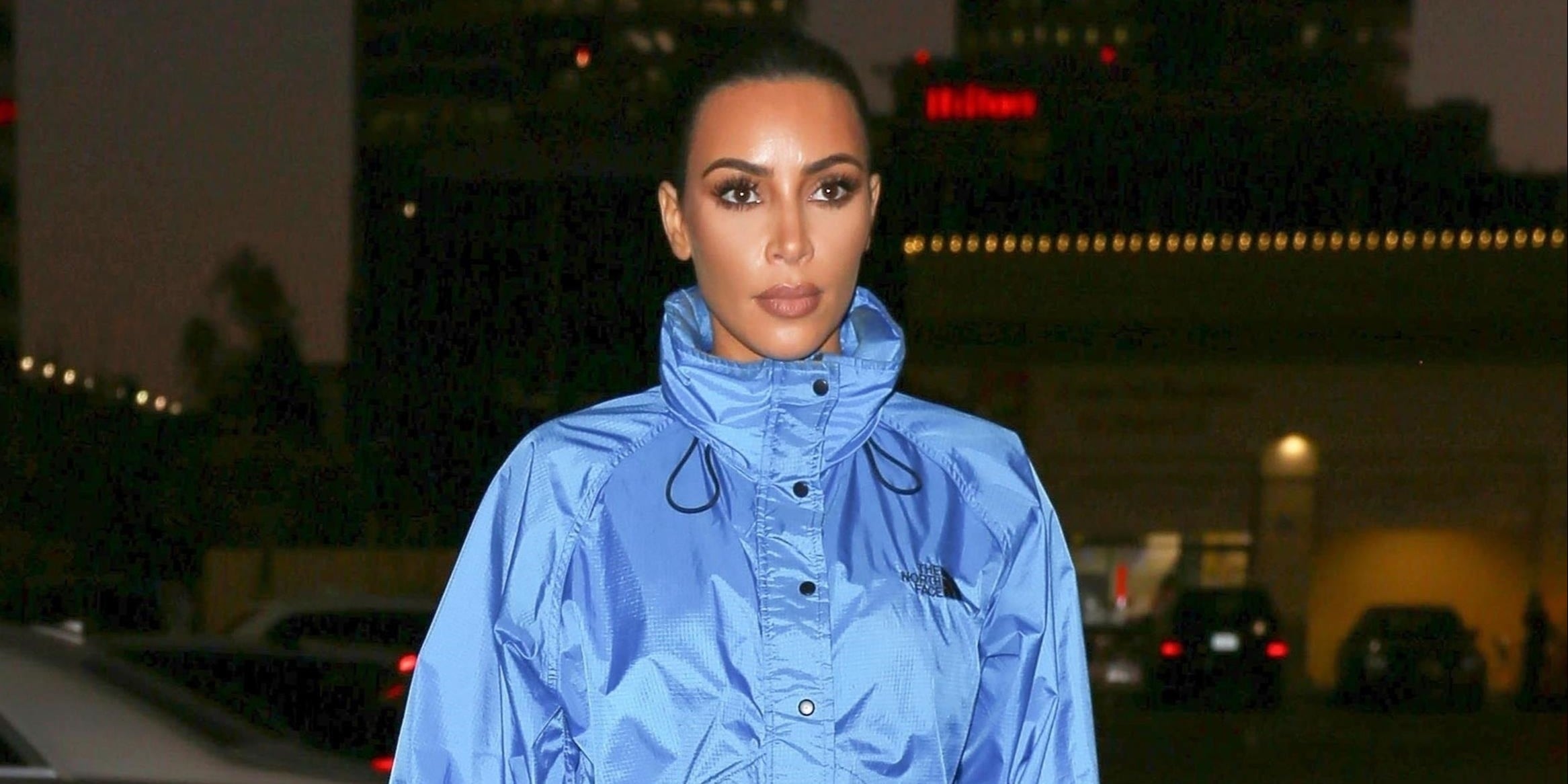 Kim k blue shop north face jacket