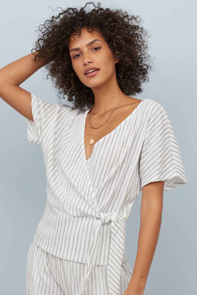 H&M Short-Sleeved Wrapover Blouse