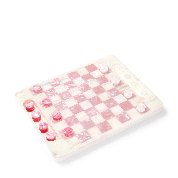 For the Person Who Hosts Game Night: Edie Parker Checkers in Rose Quartz