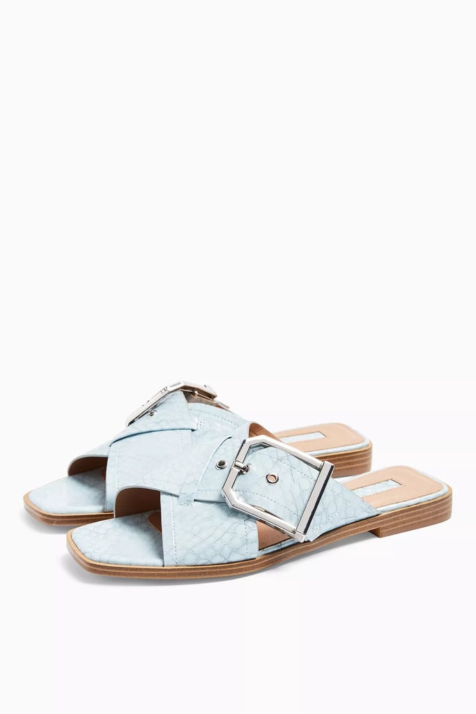 Topshop Porto Blue Buckle Sandals