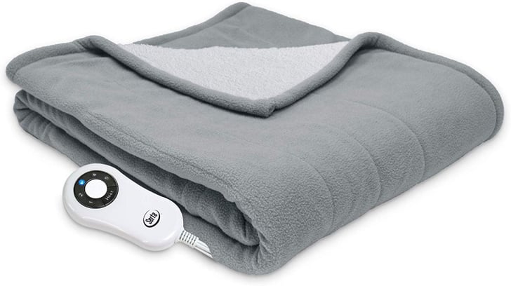 Serta Reversible Sherpa/Fleece Heated Electric Throw Blanket | Cyber