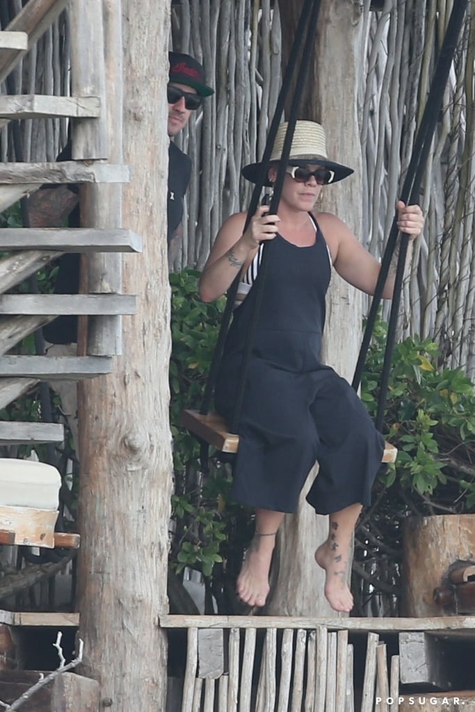 Pink and Carey Hart at the Beach in Mexico February 2019