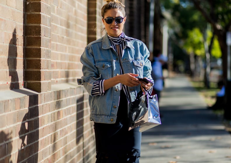 Know That Bold Stripes Really Pop Underneath a Denim Jacket