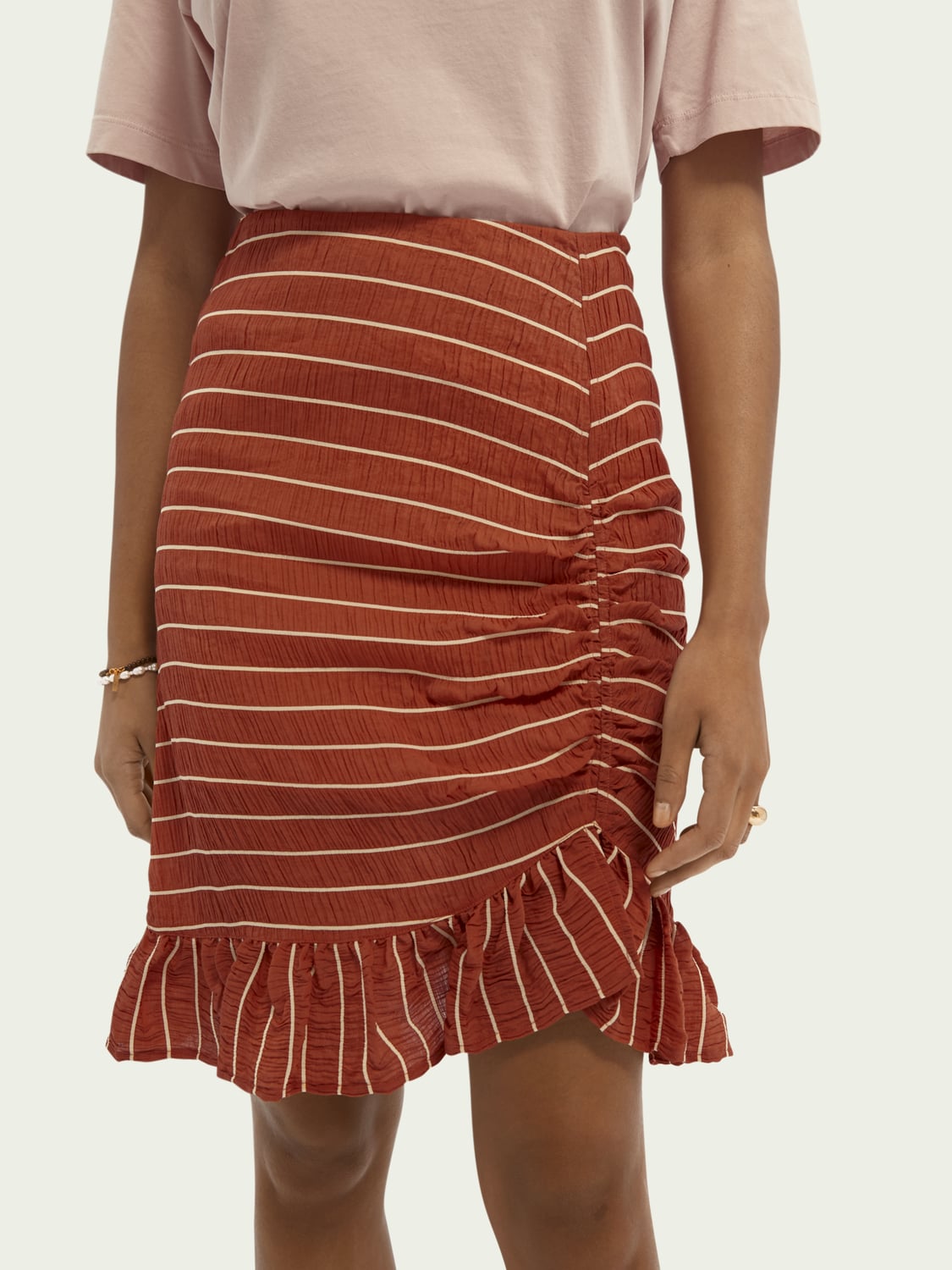 Scotch & Soda Ruffled Striped Skirt