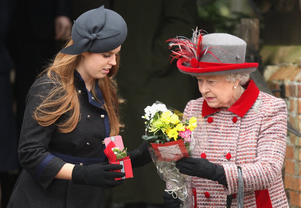 With her grandmother Queen Elizabeth II at Sandringham on Christmas Princess Beatrice Pictures