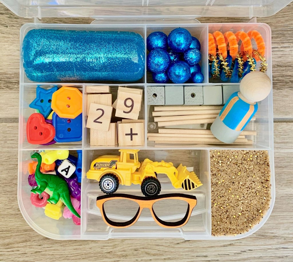 Play at Home Mom Co Blippi Inspired Play Dough and Magic Sand Sensory Kit